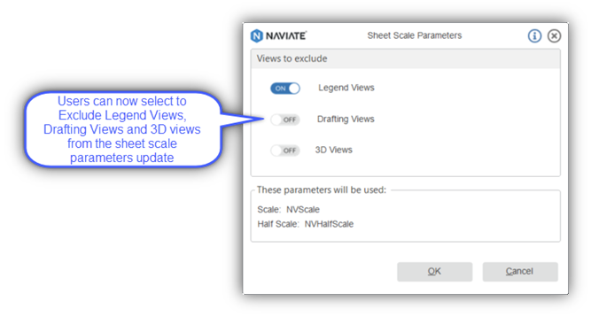 Naviate Accelerate update scale parameters