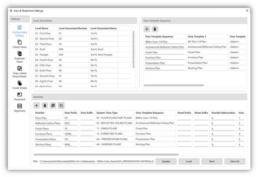 Naviate Accelerate view and sheet from settings configuration settings